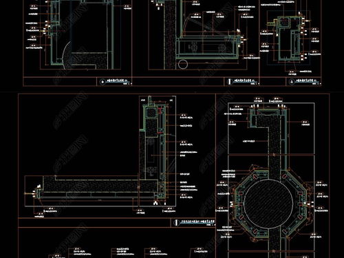 精品干掛大理石暗門CAD節點施工圖與平面設計圖下載